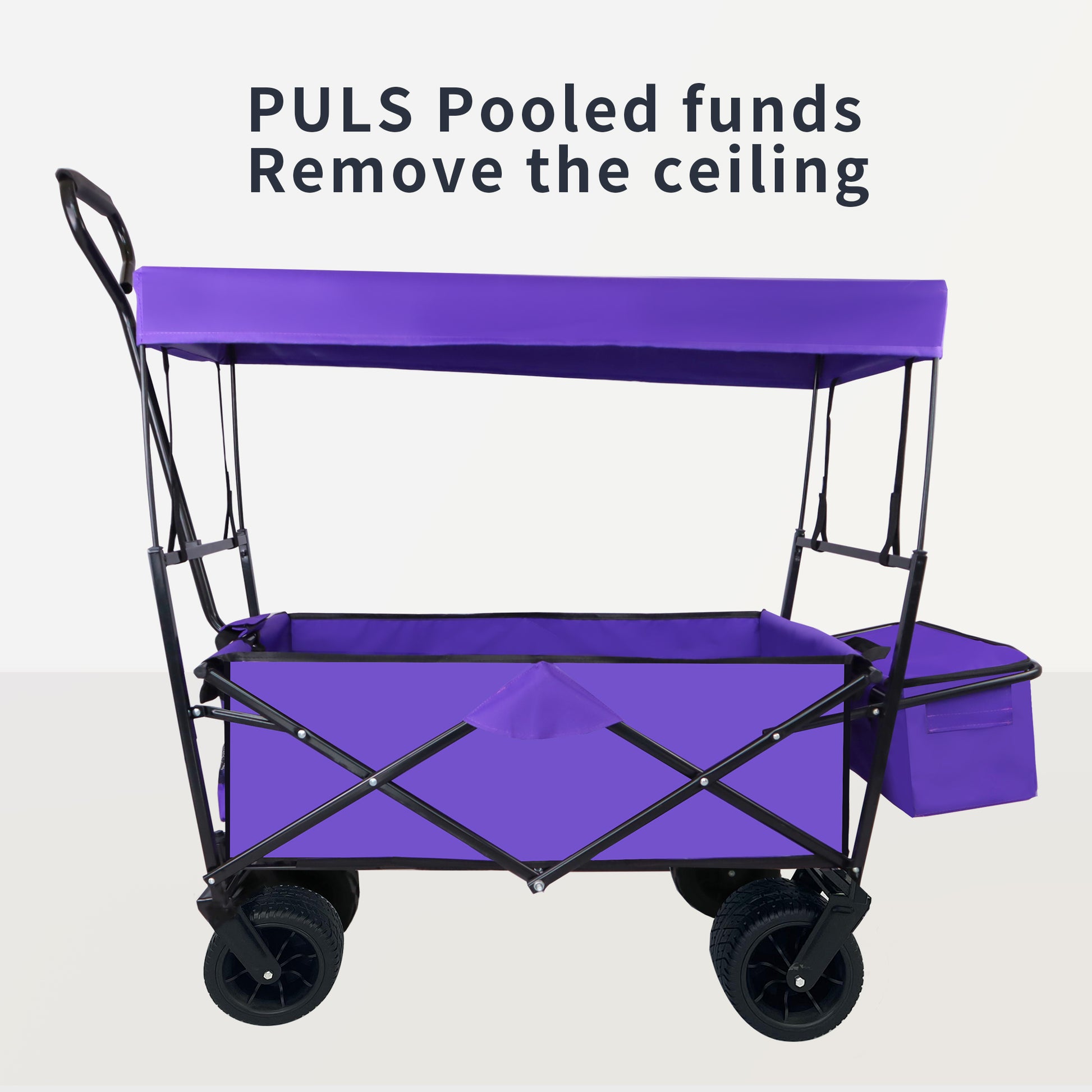 Outdoor Garden Park Utility Kids Wagon Portable Beach Trolley Cart Camping Foldable Folding Wagon Purple Fabric Steel