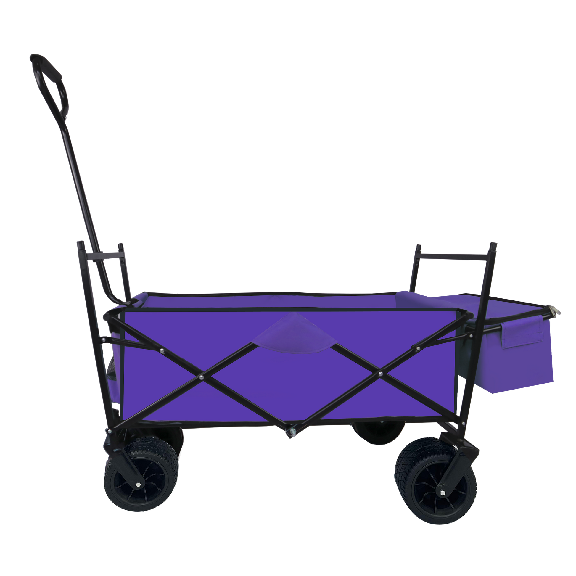 Outdoor Garden Park Utility Kids Wagon Portable Beach Trolley Cart Camping Foldable Folding Wagon Purple Fabric Steel