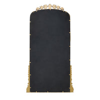 76" X 40" Lavish Full Length Mirror, Antique Gold Metal Floor Mirror For Living Room, Bedroom Gold Mdf Glass