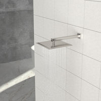 Rain Fixed Shower Head 12 Inch Square, Brushed Nickel Brushed Nickel Stainless Steel