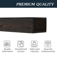 60" Rustic Wood Fireplace Mantel,Wall Mounted & Floating Shelf For Home Decor Espresso Solid Wood