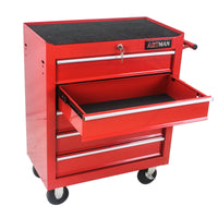 5 Drawers Multifunctional Tool Cart With Wheels Red Red Steel