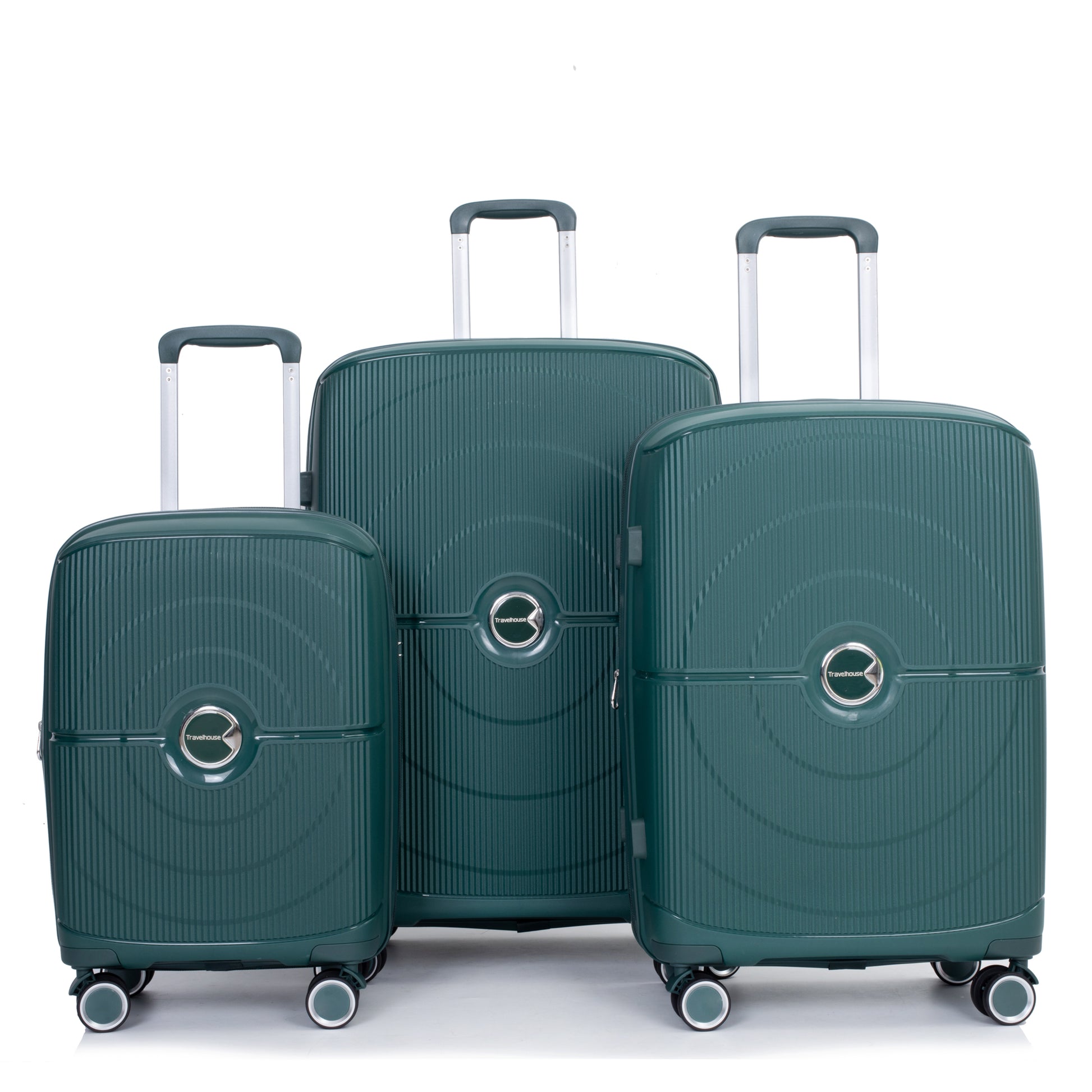 Expandable Hardshell Suitcase Double Spinner Wheels Pp Luggage Sets Lightweight Durable Suitcase With Tsa Lock,3 Piece Set 20 24 28 Green Green Polypropylene