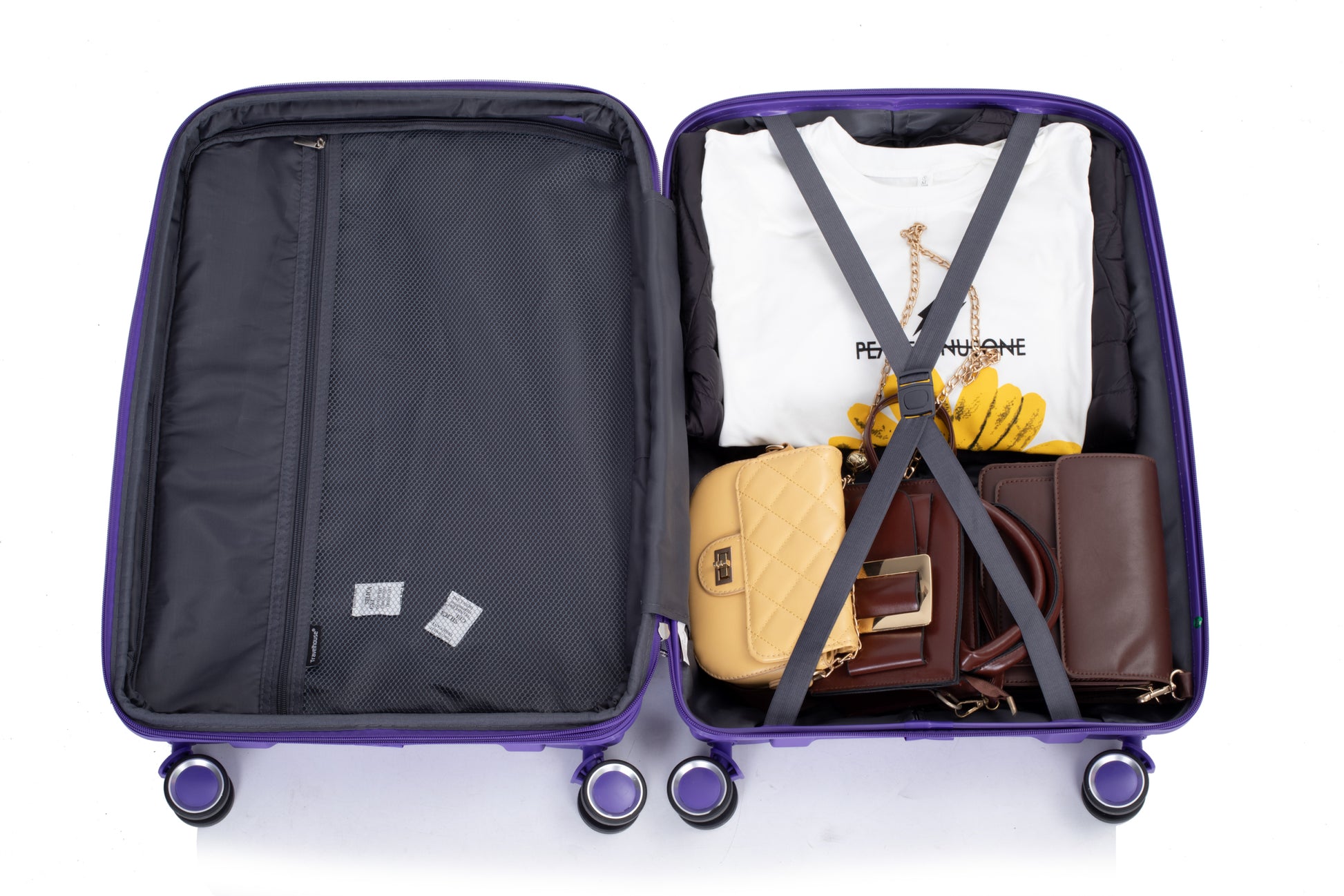 Expandable Hardshell Suitcase Double Spinner Wheels Pp Luggage Sets Lightweight Durable Suitcase With Tsa Lock,3 Piece Set 20 24 28 Purple Purple Polypropylene