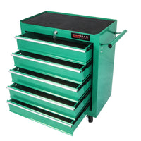 5 Drawers Multifunctional Tool Cart With Wheels Green Green Metal