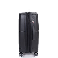 Expandable Hardshell Suitcase Double Spinner Wheels Pp Luggage Sets Lightweight Durable Suitcase With Tsa Lock,3 Piece Set 20 24 28 ,Black Black Polypropylene