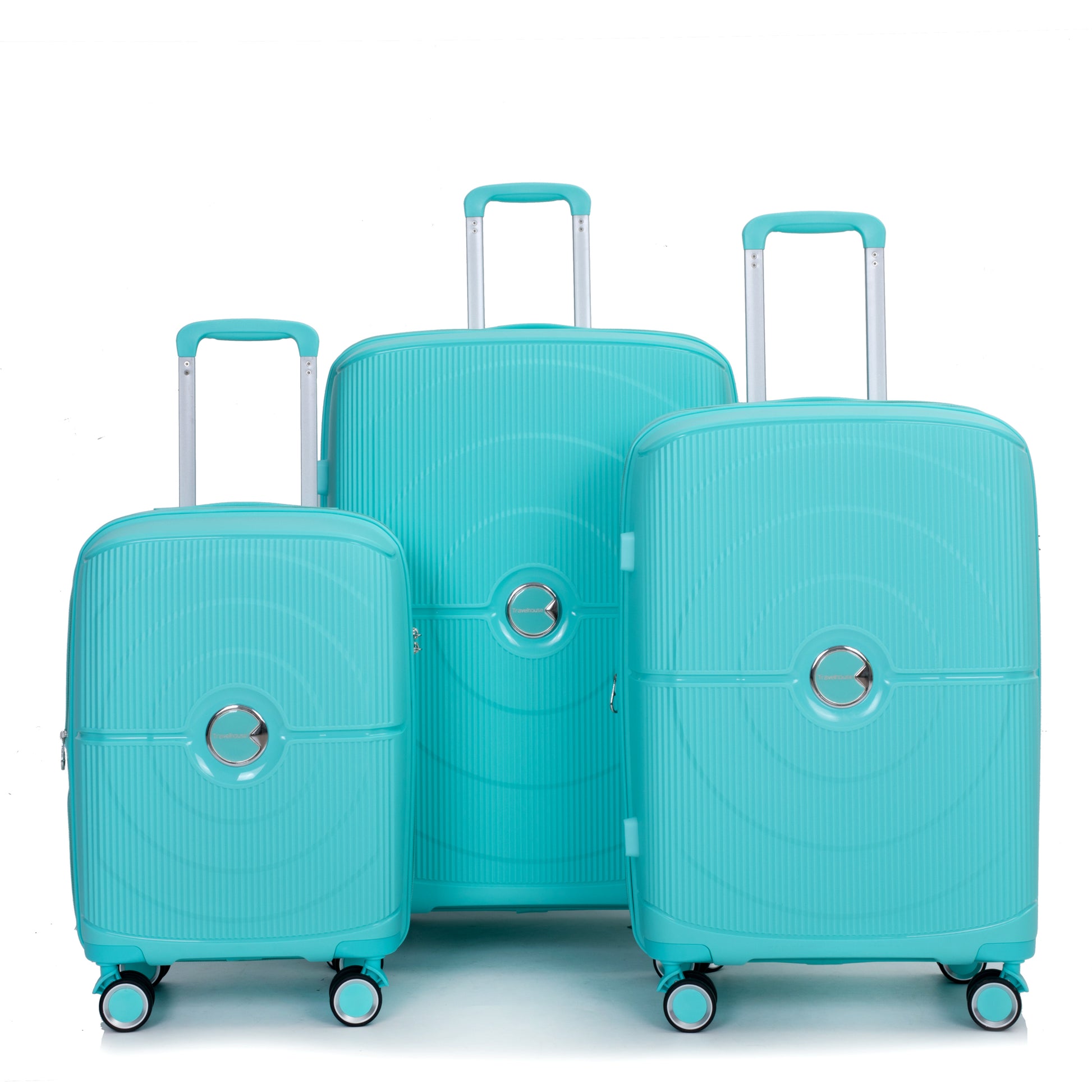 Expandable Hardshell Suitcase Double Spinner Wheels Pp Luggage Sets Lightweight Durable Suitcase With Tsa Lock,3 Piece Set 20 24 28 Lake Blue Lake Blue Polypropylene