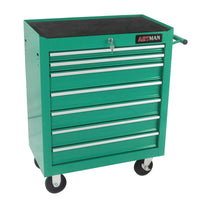 7 Drawers Multifunctional Tool Cart With Wheels Green Green Metal