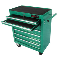 7 Drawers Multifunctional Tool Cart With Wheels Green Green Metal