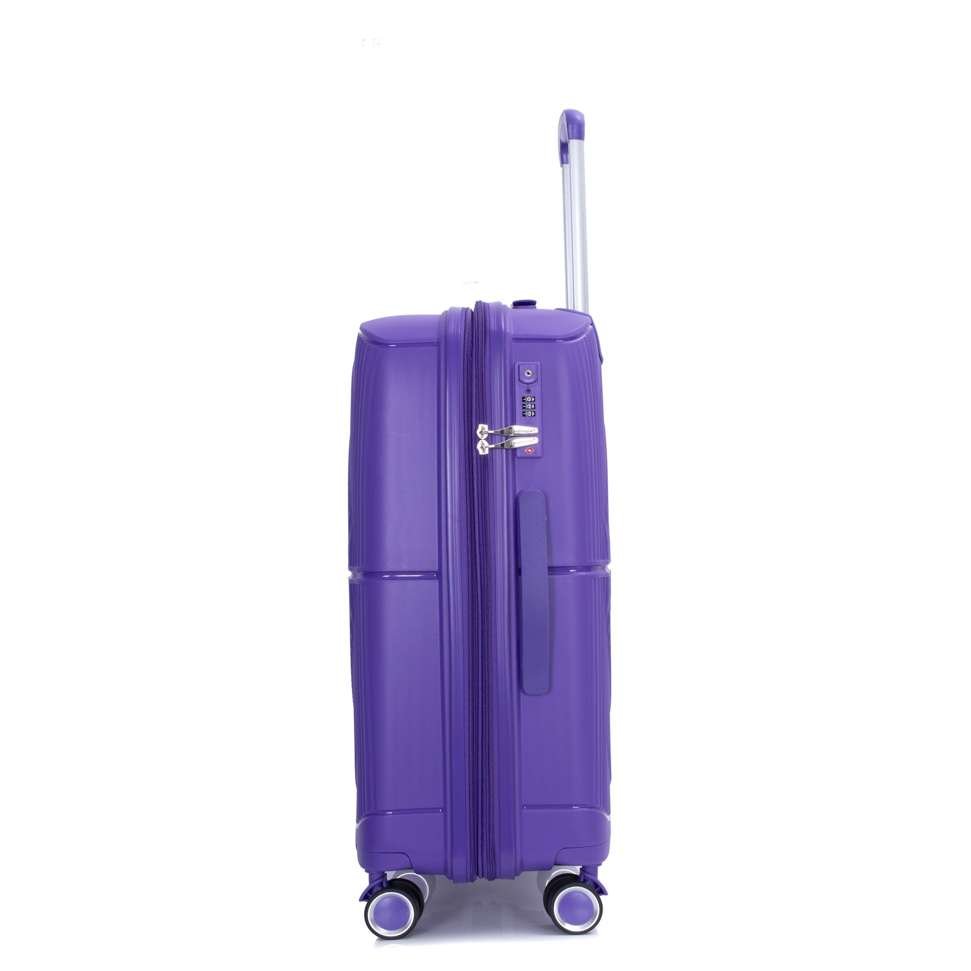 Expandable Hardshell Suitcase Double Spinner Wheels Pp Luggage Sets Lightweight Durable Suitcase With Tsa Lock,3 Piece Set 20 24 28 Purple Purple Polypropylene