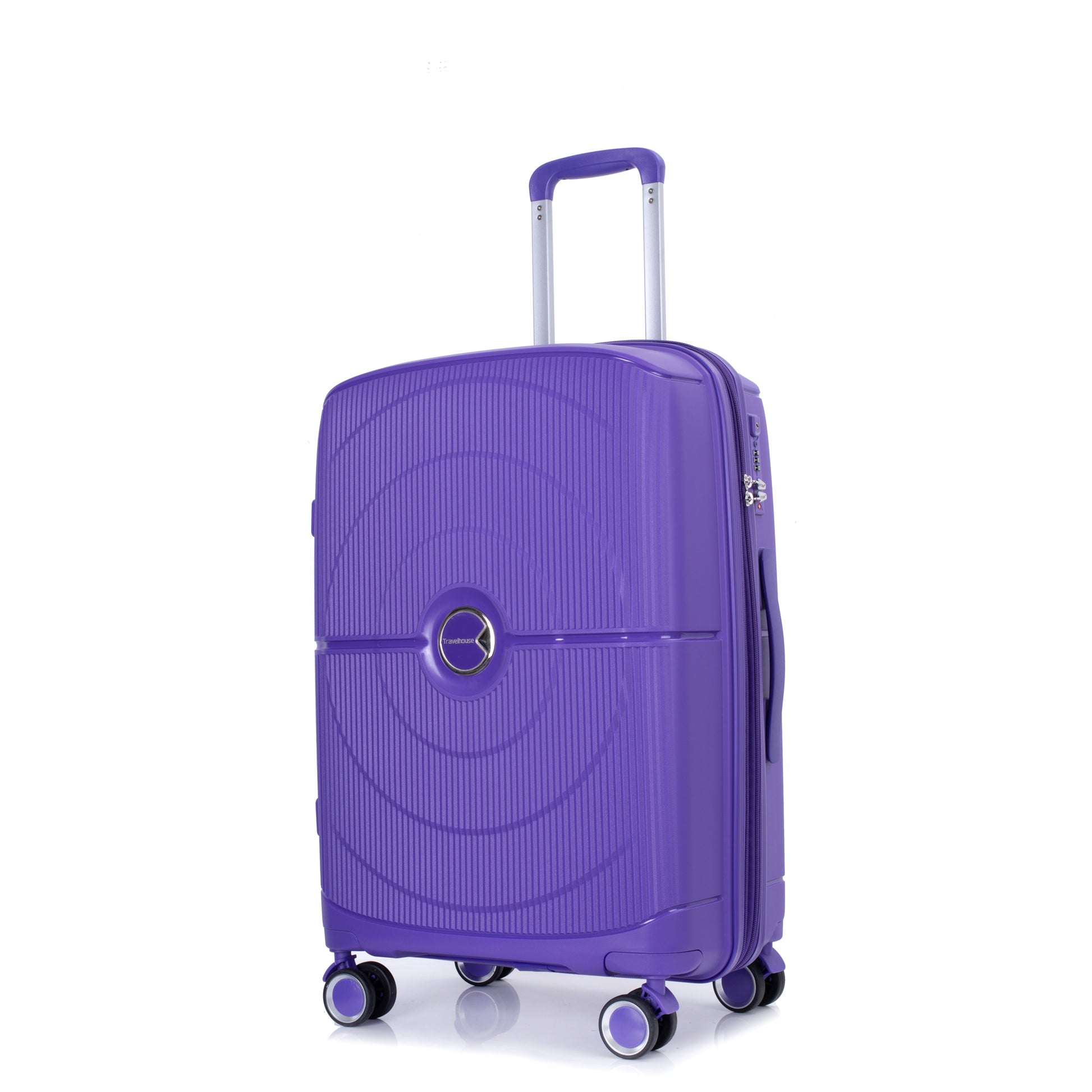 Expandable Hardshell Suitcase Double Spinner Wheels Pp Luggage Sets Lightweight Durable Suitcase With Tsa Lock,3 Piece Set 20 24 28 Purple Purple Polypropylene