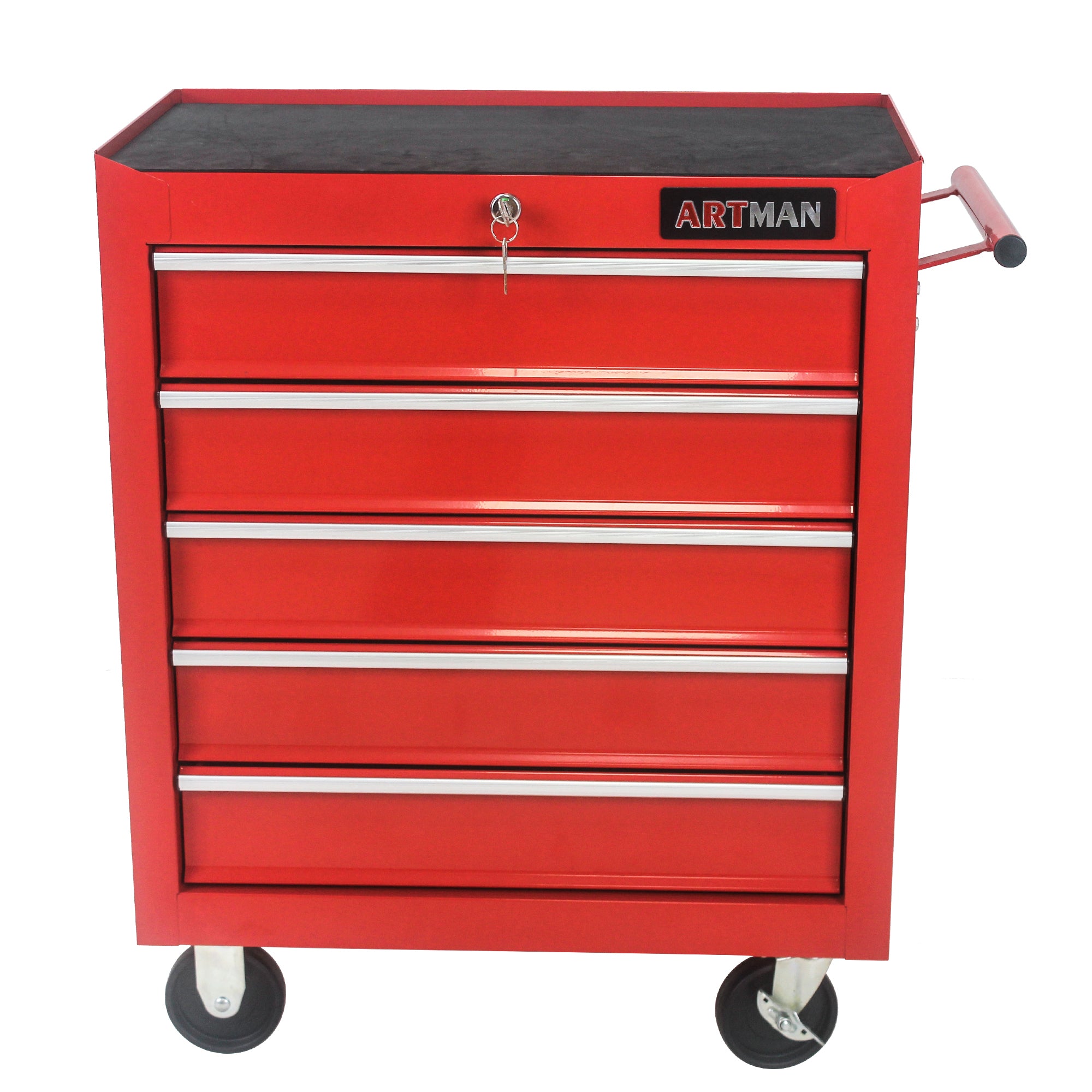 5 Drawers Multifunctional Tool Cart With Wheels Red Red Steel