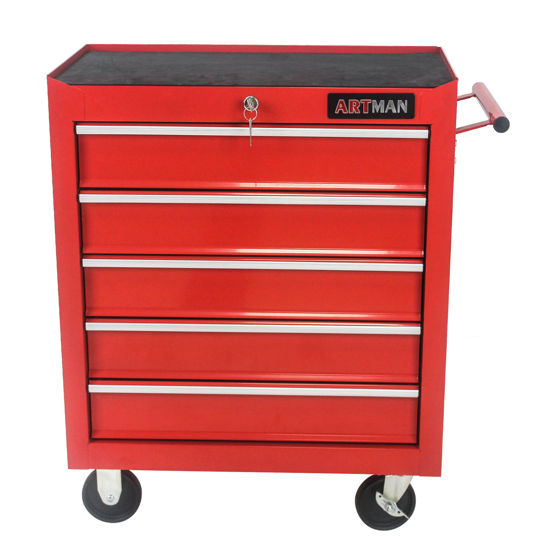 5 Drawers Multifunctional Tool Cart With Wheels Red Red Steel