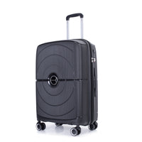 Expandable Hardshell Suitcase Double Spinner Wheels Pp Luggage Sets Lightweight Durable Suitcase With Tsa Lock,3 Piece Set 20 24 28 ,Black Black Polypropylene