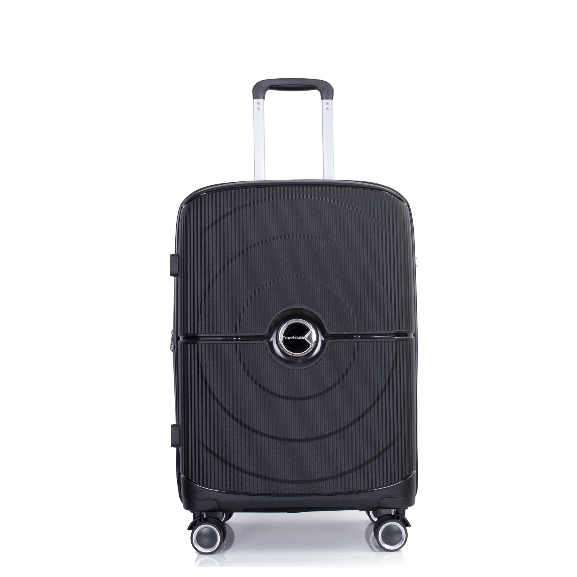 Expandable Hardshell Suitcase Double Spinner Wheels Pp Luggage Sets Lightweight Durable Suitcase With Tsa Lock,3 Piece Set 20 24 28 ,Black Black Polypropylene