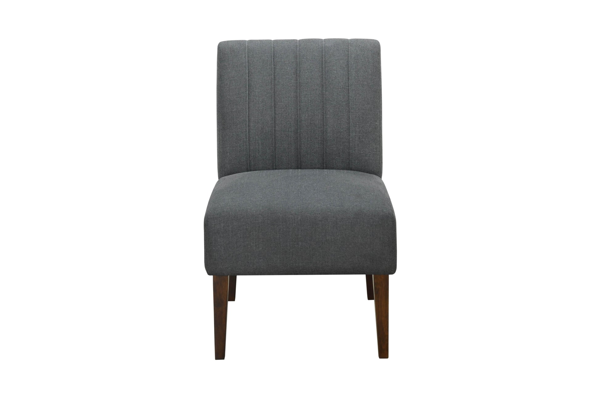 Stylish Comfortable Accent Chair 1Pc Dark Gray Fabric Upholstered Plush Seating Living Room Furniture Armless Chair Dark Gray Primary Living Space Wood