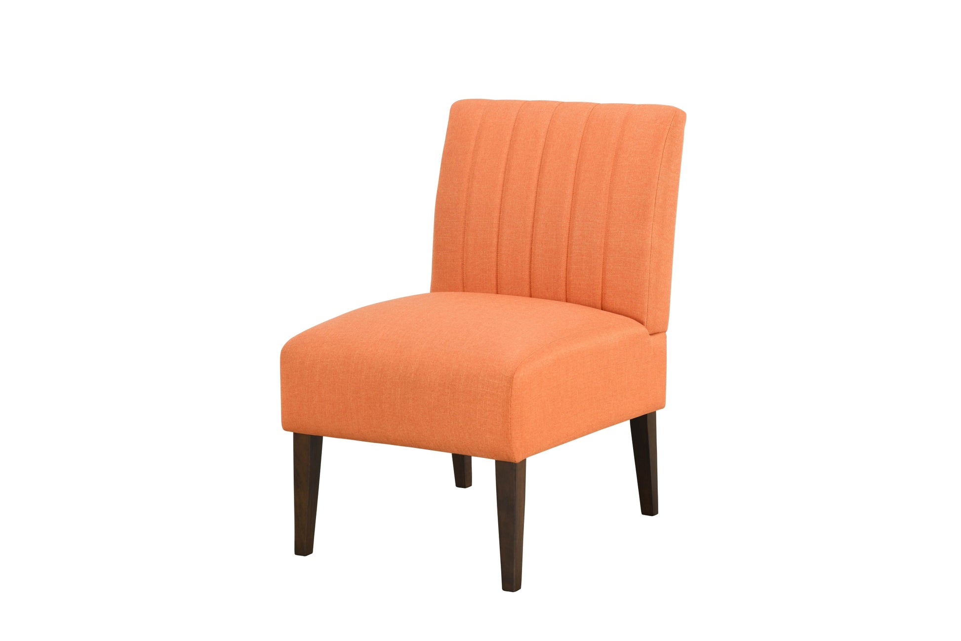 Stylish Comfortable Accent Chair 1Pc Orange Fabric Upholstered Plush Seating Living Room Furniture Armless Chair Orange Primary Living Space Wood