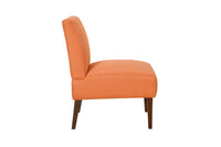 Stylish Comfortable Accent Chair 1Pc Orange Fabric Upholstered Plush Seating Living Room Furniture Armless Chair Orange Primary Living Space Wood