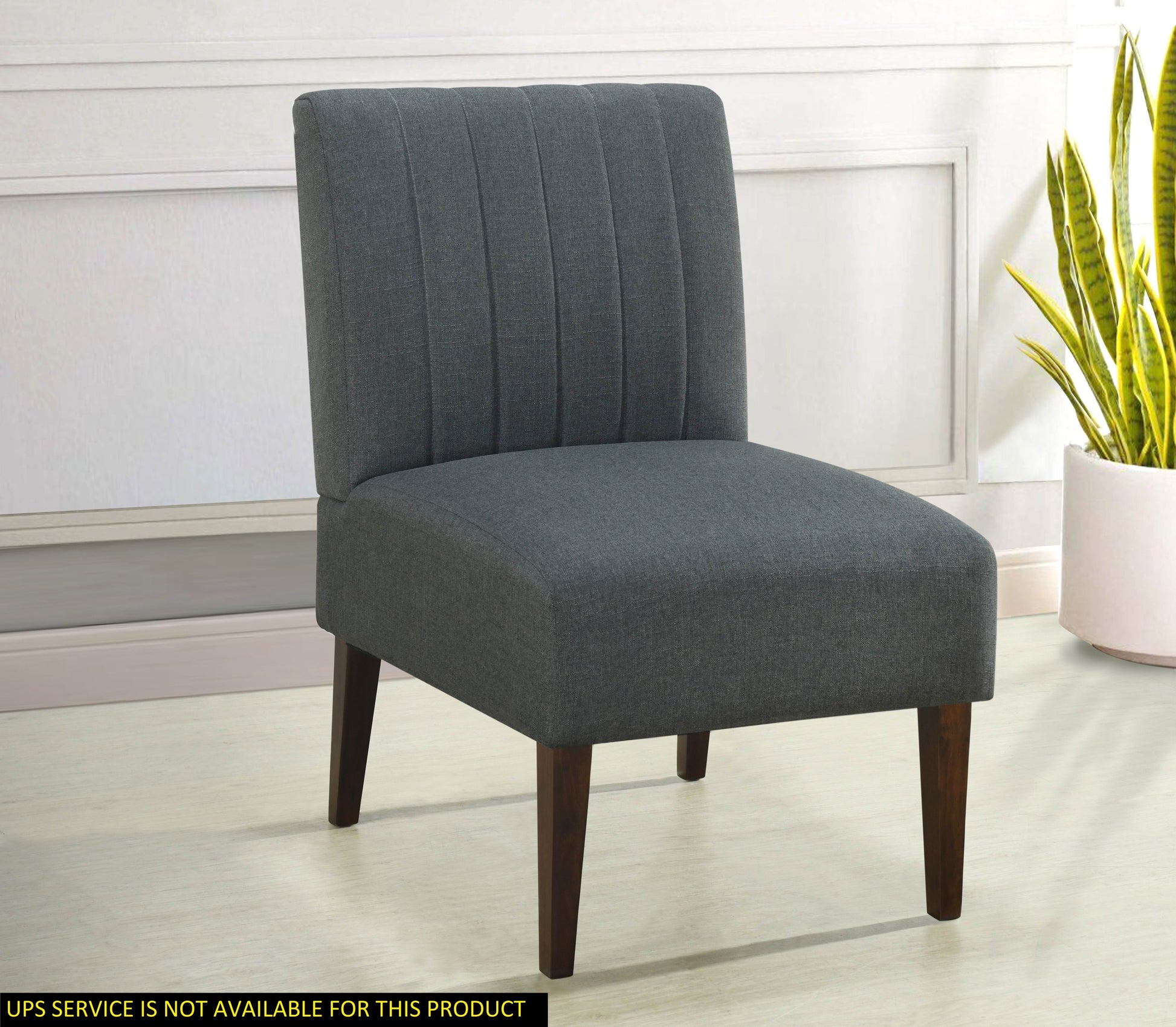 Stylish Comfortable Accent Chair 1Pc Dark Gray Fabric Upholstered Plush Seating Living Room Furniture Armless Chair Dark Gray Primary Living Space Wood