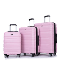 3 Piece Luggage Sets Pc Lightweight & Durable Expandable Suitcase With Two Hooks, Double Spinner Wheels, Tsa Lock, 21 25 29 Pink Pink Pc