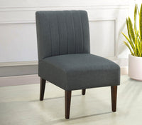 Stylish Comfortable Accent Chair 1Pc Dark Gray Fabric Upholstered Plush Seating Living Room Furniture Armless Chair Dark Gray Primary Living Space Wood
