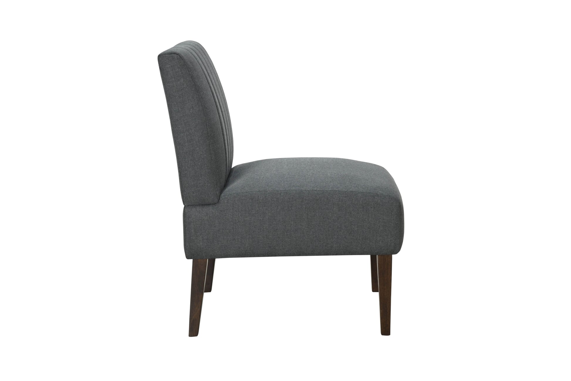 Stylish Comfortable Accent Chair 1Pc Dark Gray Fabric Upholstered Plush Seating Living Room Furniture Armless Chair Dark Gray Primary Living Space Wood