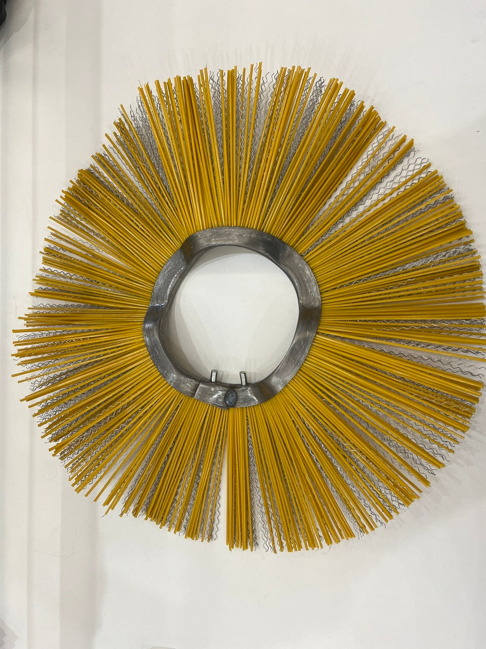 Replacement For Brush Bristle Half Sets Of Broom Sweeper, 19Pcs Yellow Steel
