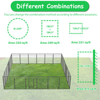 Dog Playpen Foldable 24 Panels Dog Pen 40" Height Pet Enclosure Dog Fence Outdoor With Lockable Door For Large Medium Small Dogs,Puppy Playpen,Rv,Camping Pet Fence Black Metal