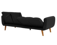 Adjustable Sofa In Black Faux Leather Black Fabric