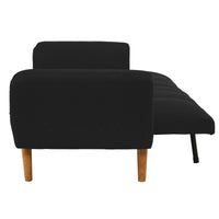 Adjustable Sofa In Black Faux Leather Black Fabric