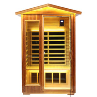 Two Person Far Infrared Outdoor Sauna Natural Wood Solid Wood