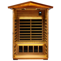 Two Person Far Infrared Outdoor Sauna Natural Wood Solid Wood