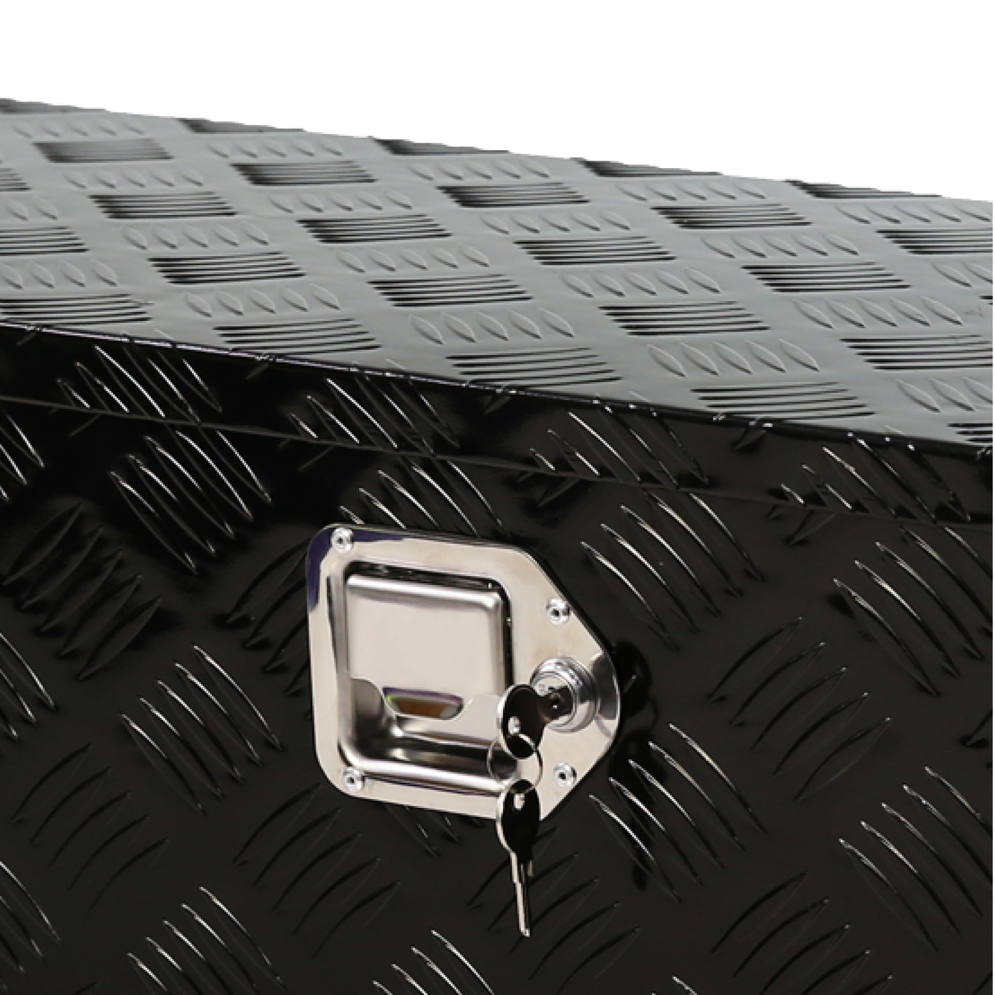 39 Inch Aluminum Truck Tool Long Box, Gas Strut, Truck Bed Tool Box With Side Handle ,Lock And 2 Ke, Tool Storage Box For Truck,Trailer,Pickup 38.8" 12.8" 10.4" Black Aluminum