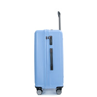 3 Piece Luggage Sets Pc Abs Lightweight Suitcase With Two Hooks, 360 Double Spinner Wheels, Tsa Lock, 21 25 29 Light Blue Light Blue Abs Pc