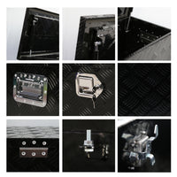 39 Inch Aluminum Truck Tool Long Box, Gas Strut, Truck Bed Tool Box With Side Handle ,Lock And 2 Ke, Tool Storage Box For Truck,Trailer,Pickup 38.8" 12.8" 10.4" Black Aluminum