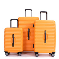 3 Piece Luggage Sets Pc Abs Lightweight Suitcase With Two Hooks, 360 Double Spinner Wheels, Tsa Lock, 20 24 28 Orange Orange Abs Pc