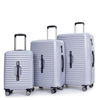 3 Piece Luggage Sets Pc Abs Lightweight Suitcase With Two Hooks, 360 Double Spinner Wheels, Tsa Lock, 21 25 29 Gray Gray Abs Pc