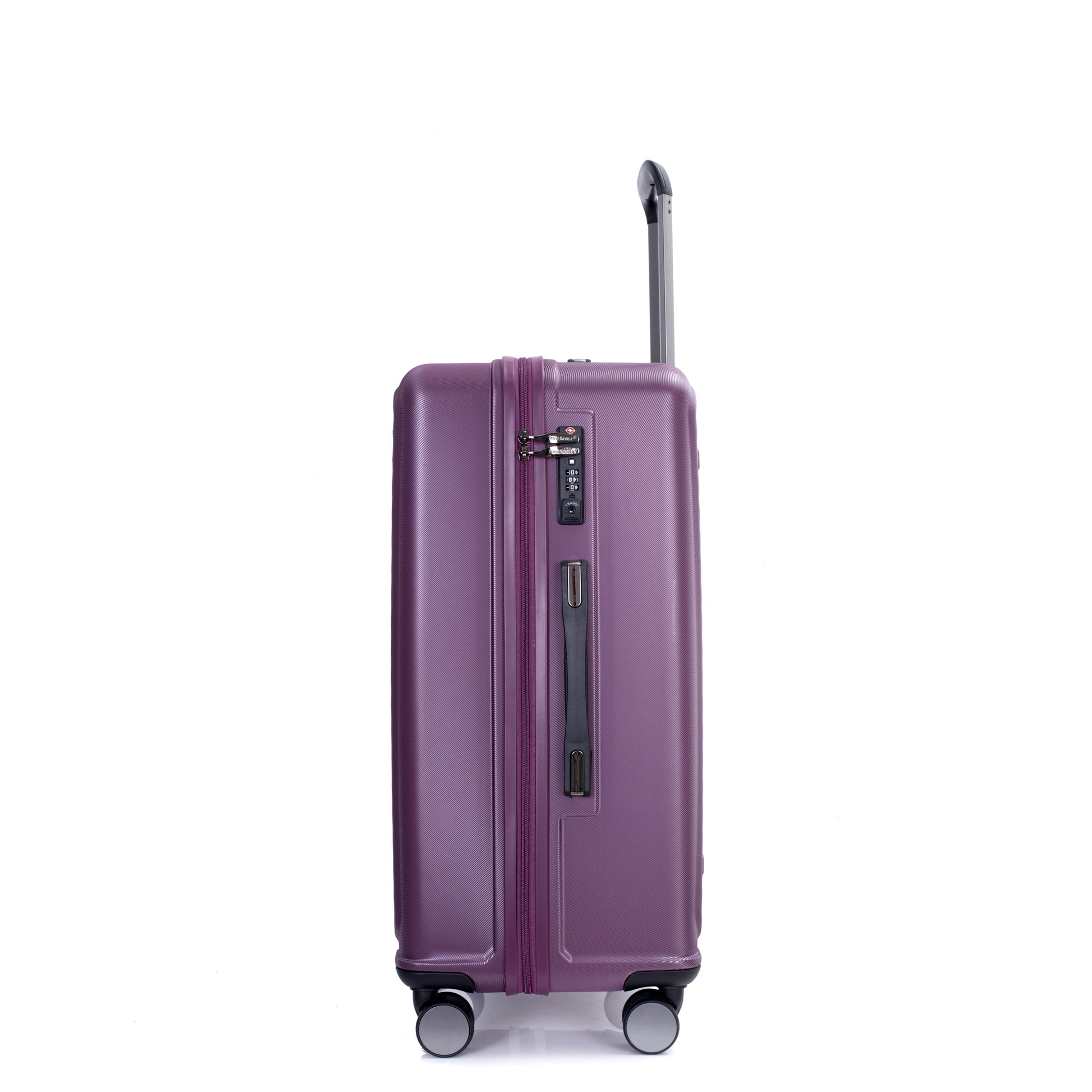 3 Piece Luggage Sets Pc Abs Lightweight Suitcase With Two Hooks, 360 Double Spinner Wheels, Tsa Lock, 21 25 29 Dark Purple Dark Purple Abs Pc