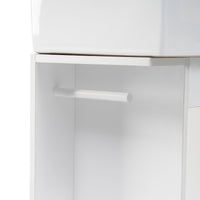 18.6" Bathroom Vanity With Sink, Bathroom Vanity Cabinet With Two Tier Shelf, Left Or Right Orientation, White White Mdf