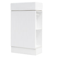 18.6" Bathroom Vanity With Sink, Bathroom Vanity Cabinet With Two Tier Shelf, Left Or Right Orientation, White White Mdf