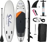 Inflatable Stand Up Paddle Board Simple Deluxe Premium Sup For All S Levels, Paddle Boards For Youth & Adults, Blow Up Stand Up Paddleboards With Accessories & Backpack, Surf Control, Black Black Aluminium