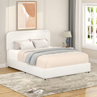 Same As B083119690 Liv Queen Size Ivory Boucle Upholstered Platform Bed With Patented 4 Drawers Storage, Curved Stitched Tufted Headboard, Wooden Slat Mattress Support, No Box Spring Needed Box