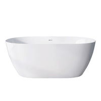 67" Acrylic Free Standing Tub Modern Oval Shape Soaking Tub Adjustable Freestanding Bathtub With Integrated Slotted Overflow And Chrome Pop Up Drain Anti Clogging Gloss White Gloss White Oval Bathroom Freestanding Tubs Polished 61 69 In Modern Soaking