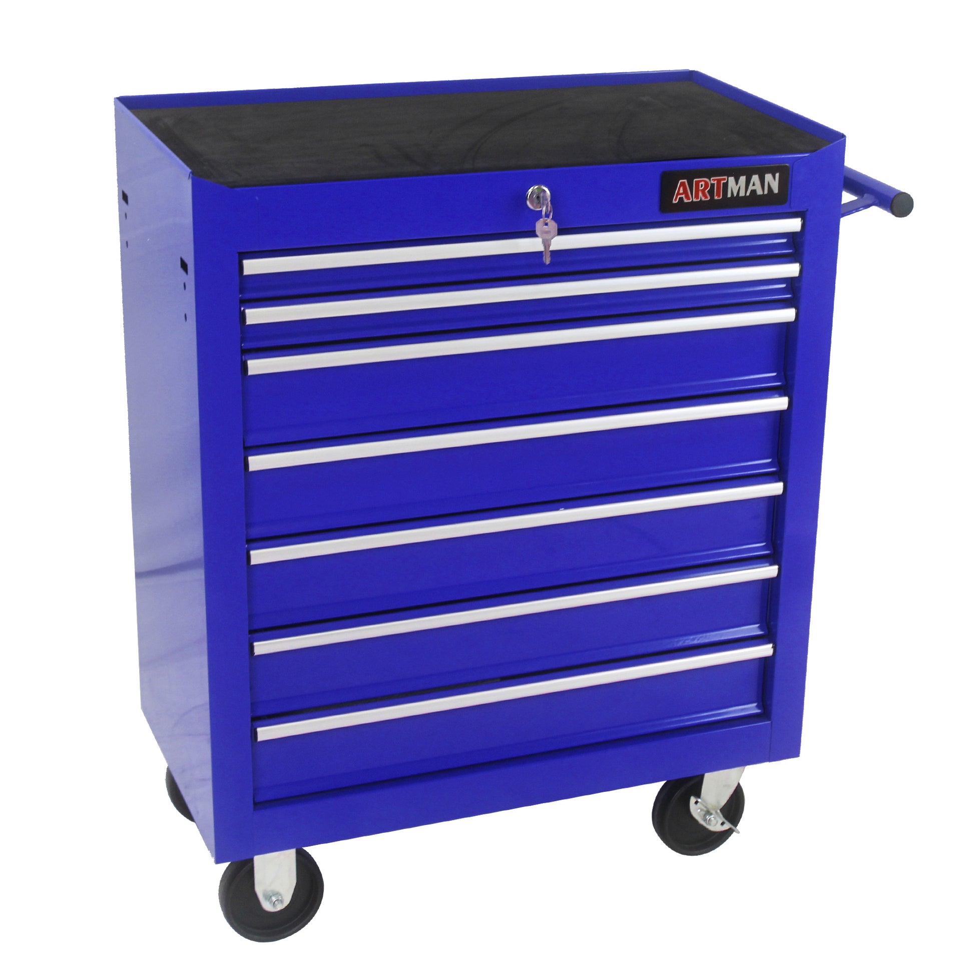 7 Drawers Multifunctional Tool Cart With Wheels Blue Blue Steel