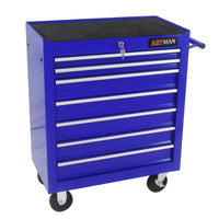 7 Drawers Multifunctional Tool Cart With Wheels Blue Blue Steel