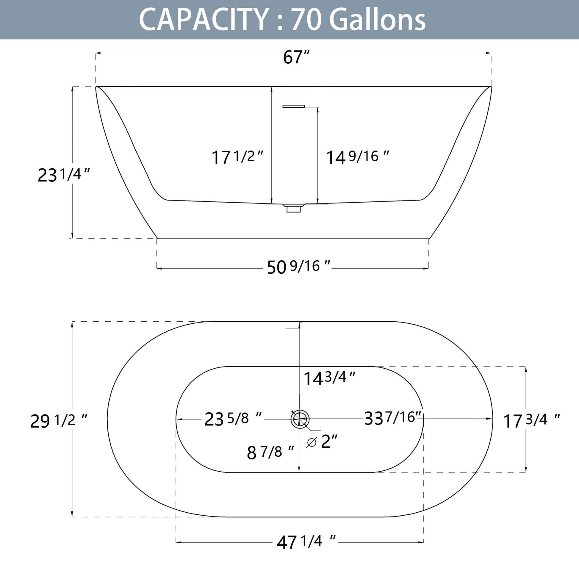 67" Acrylic Free Standing Tub Modern Oval Shape Soaking Tub Adjustable Freestanding Bathtub With Integrated Slotted Overflow And Chrome Pop Up Drain Anti Clogging Gloss White Gloss White Oval Bathroom Freestanding Tubs Polished 61 69 In Modern Soaking