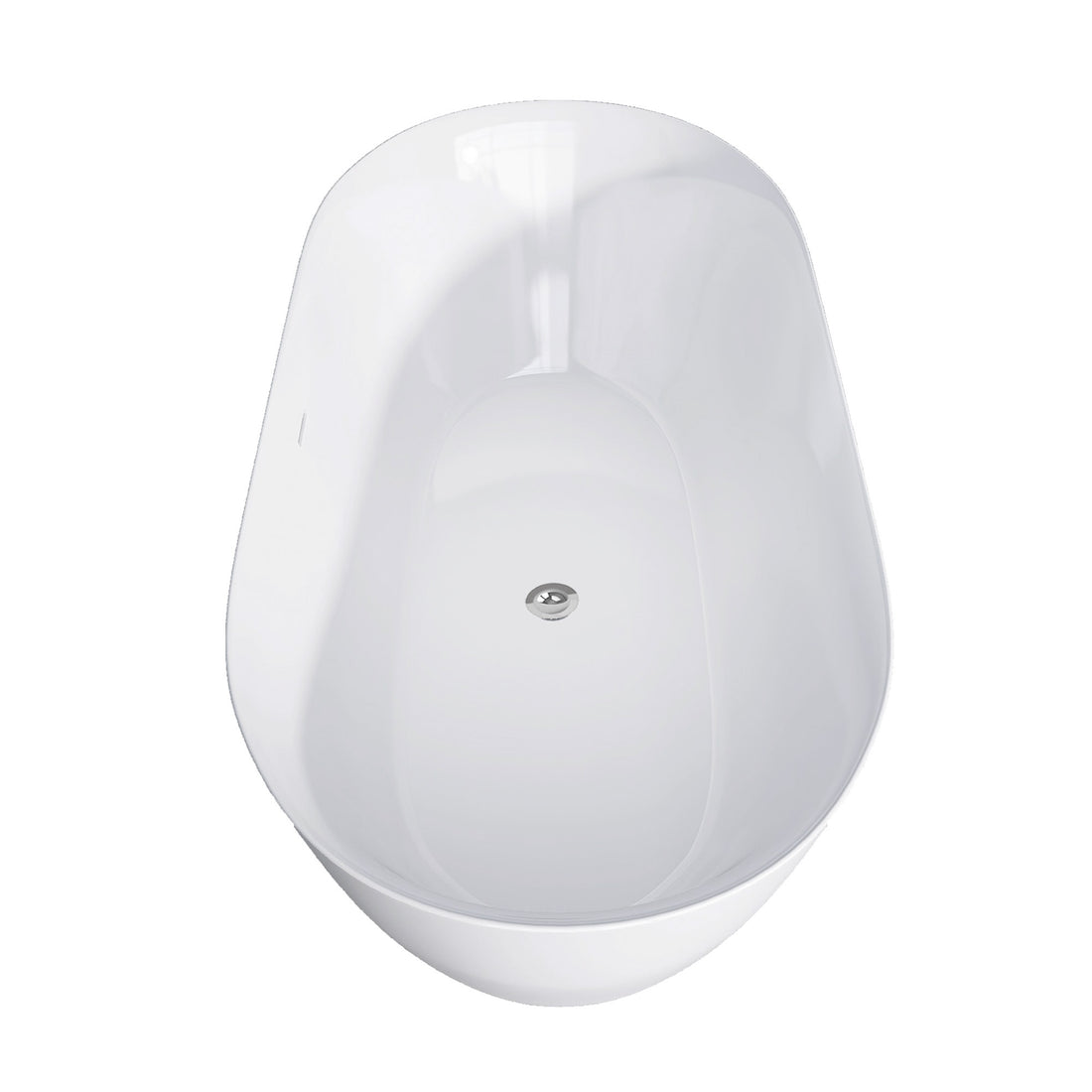 67" Acrylic Free Standing Tub Modern Oval Shape gloss white-oval-bathroom-freestanding