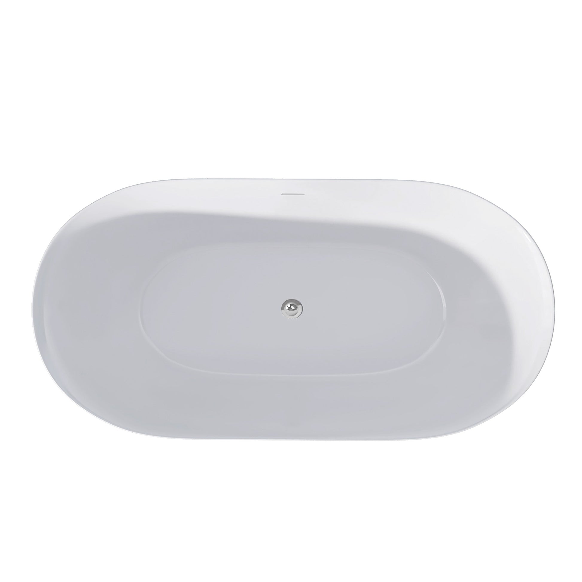 67" Acrylic Free Standing Tub Modern Oval Shape Soaking Tub Adjustable Freestanding Bathtub With Integrated Slotted Overflow And Chrome Pop Up Drain Anti Clogging Gloss White Gloss White Oval Bathroom Freestanding Tubs Polished 61 69 In Modern Soaking