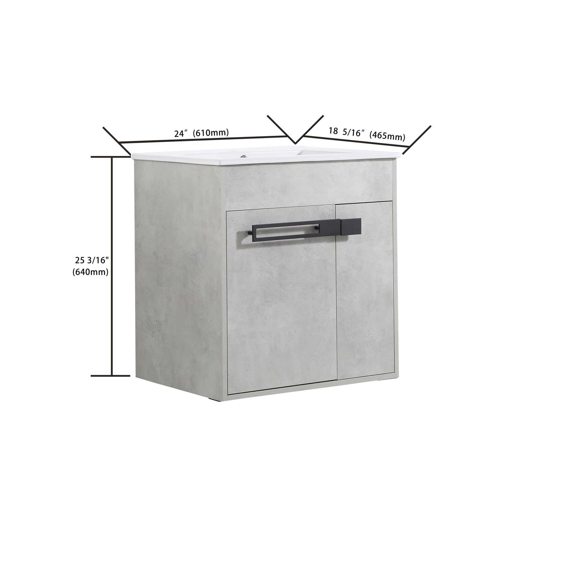 24 Inch Bathroom Vanity, Freestanding Bathroom Vanity Or Floating Is Optional Conversion 00324Cg 1 G Bl9060B Kd Packing Cement Grey 2 Bathroom Freestanding Modern Plywood