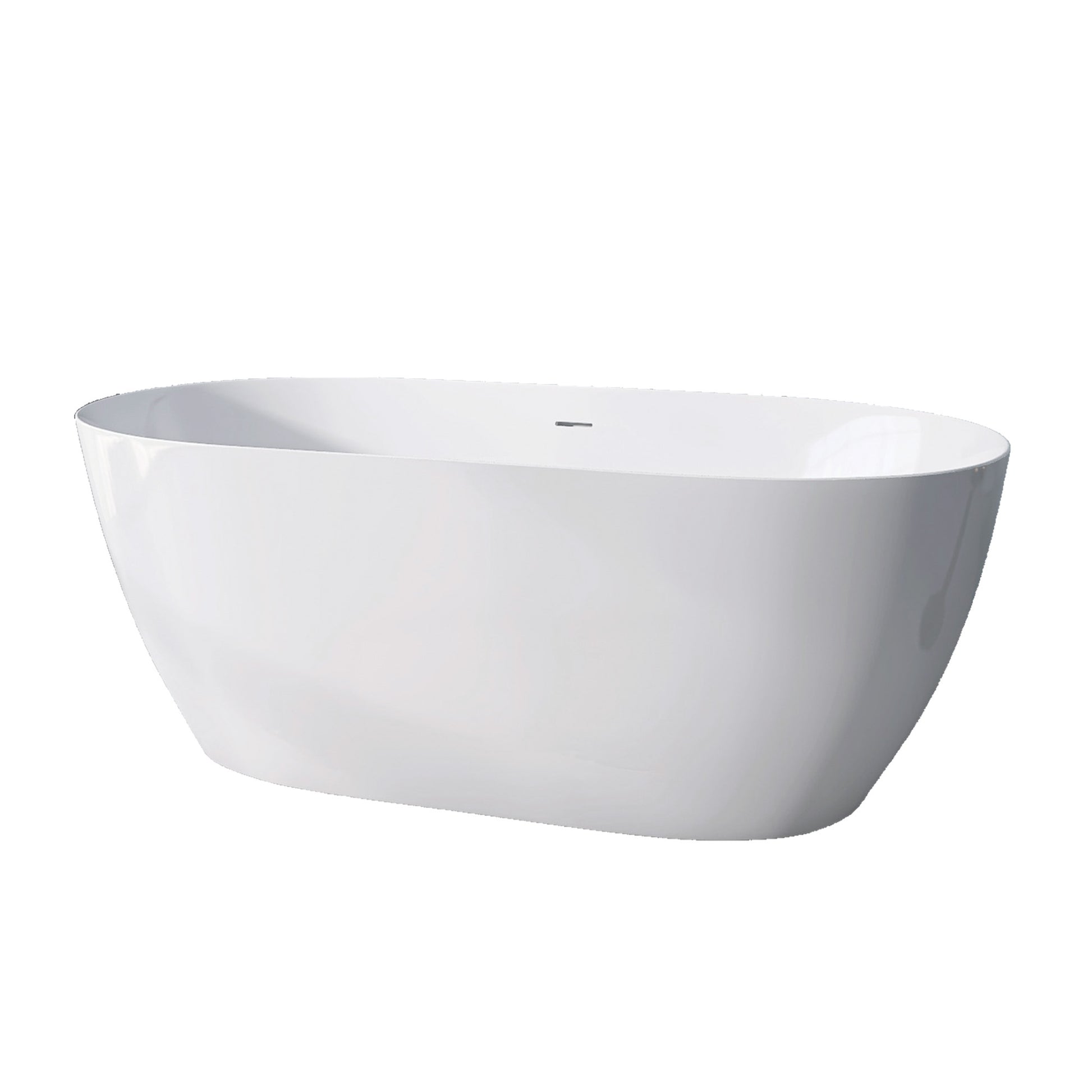 67" Acrylic Free Standing Tub Modern Oval Shape Soaking Tub Adjustable Freestanding Bathtub With Integrated Slotted Overflow And Chrome Pop Up Drain Anti Clogging Gloss White Gloss White Oval Bathroom Freestanding Tubs Polished 61 69 In Modern Soaking